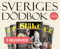 Sveriges dödbok webb + Släkthistoriskt Forum