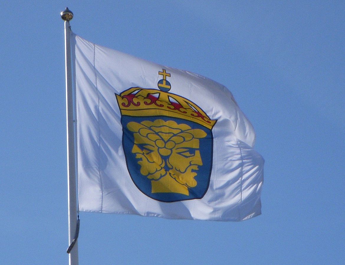 Riksarkivets flagga på Kungsholmen. 