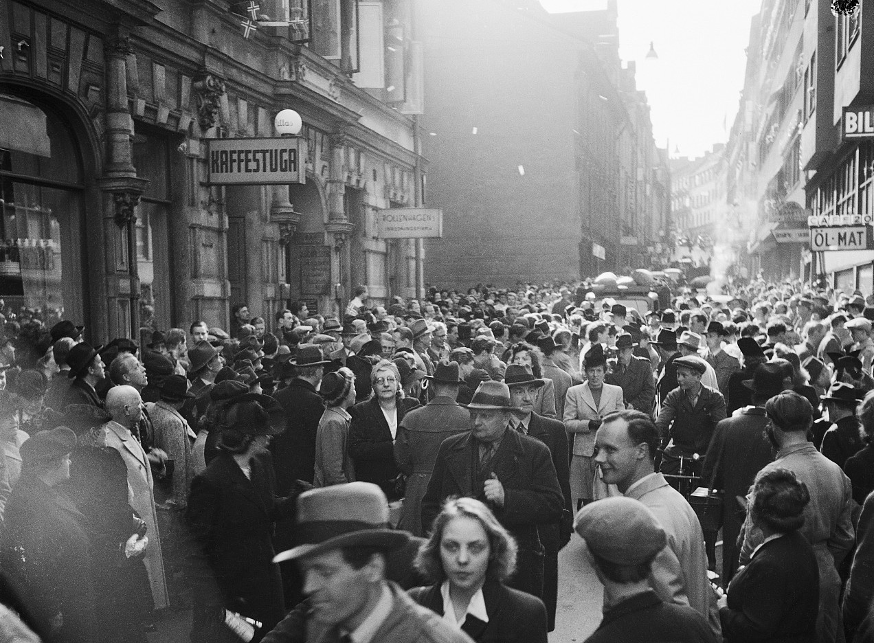 Jakobsbergsgatan fredsdagen 1945