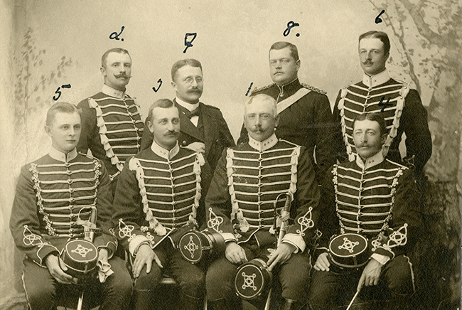 officerare ur exercisskvadron vid livregementets husarer K 3 i Skövde 1899