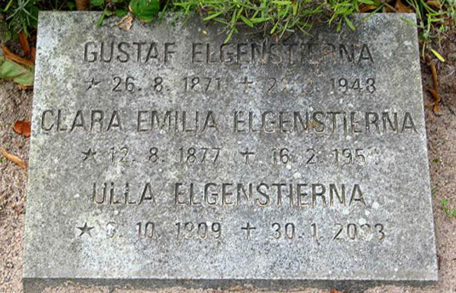 Gustaf Elgenstiernas gravsten